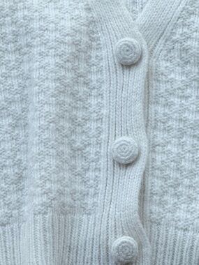 Women's Cream Button-Front Knit Cardigan